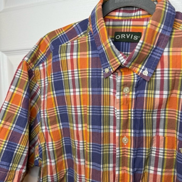 Orvis Men's Multicolor Plaid Madras Shirt 100% Cotton Size Large GUC - Picture 2 of 7